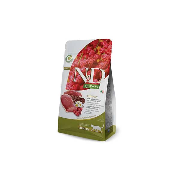 N&D Quinoa Cat Urinary Anatra, Mirtilli E Camomilla Adult 5 Kg.