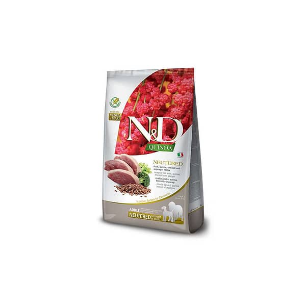 N&D Quinoa Dog Anatra Broccoli Asparagi Adult Medium/Maxi Neutered Kg 12