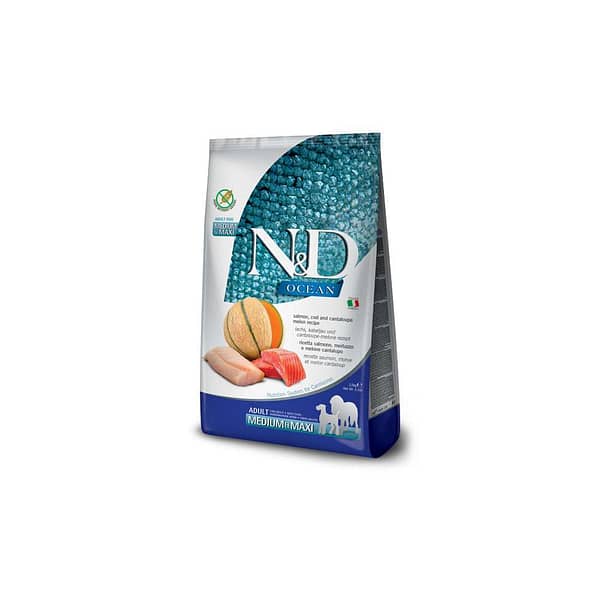 N&D Ocean Dog Salmone, Merluzzo, Cantalopo Adult Med/Max Kg 12